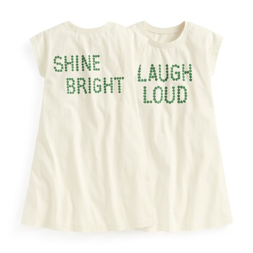 純棉文字印花洋裝-童