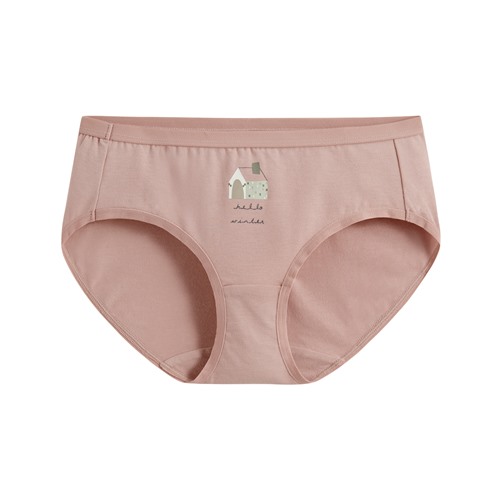 棉質印花中腰內褲-01-女