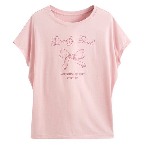 莫代爾寬鬆連袖印花上衣-女