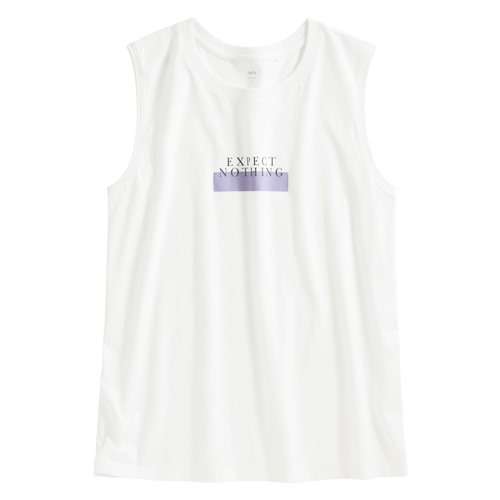 純棉文字印花背心-女