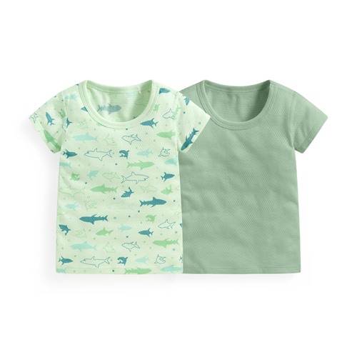 純棉網眼印花T恤(2入)-Baby