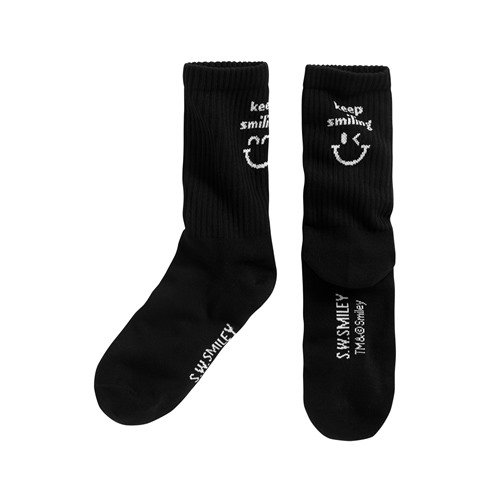 S.W.SMILEY®文字中筒襪-女