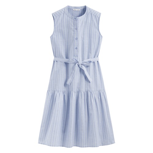 棉質條紋無袖短洋裝-女