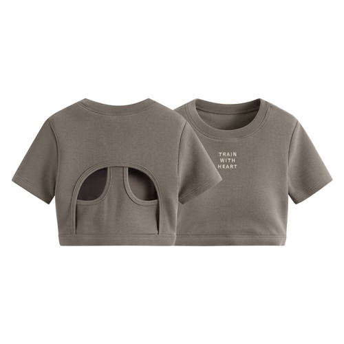 高度支撐電繡美背短版可拆式Bra上衣-女