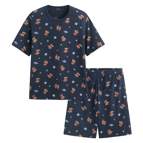 蠟筆小新快乾棉印花家居套裝-男