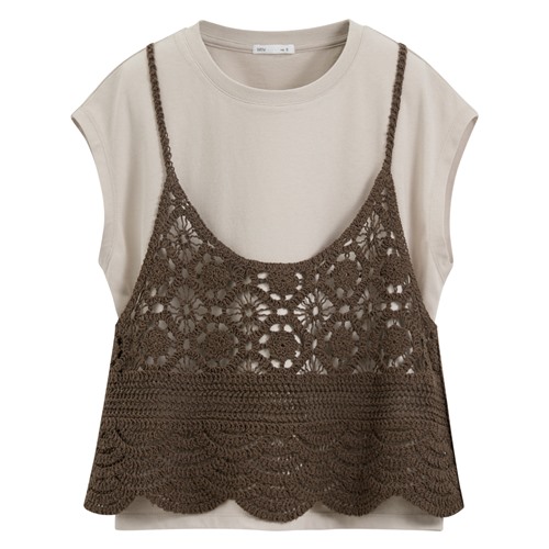 兩件式針織吊帶上衣-女