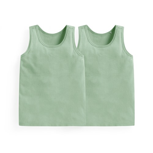 純棉網眼素色背心(2入)-童