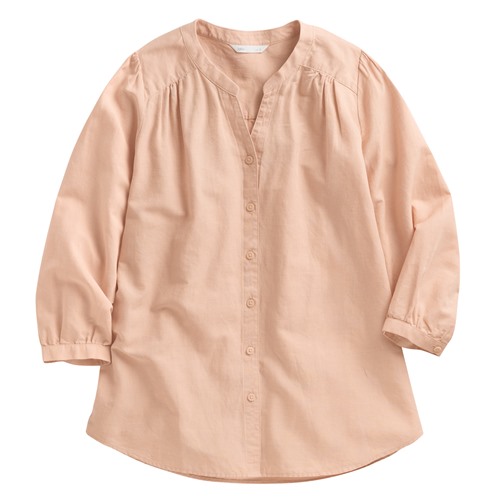 棉麻七分袖襯衫-女