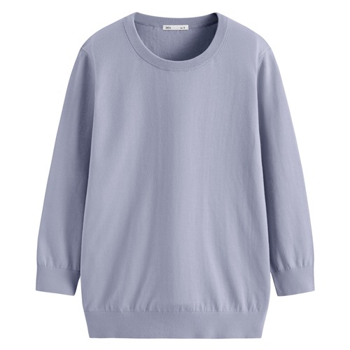 棉質七分袖針織衫-女