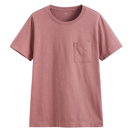 竹節棉口袋短袖T恤-女