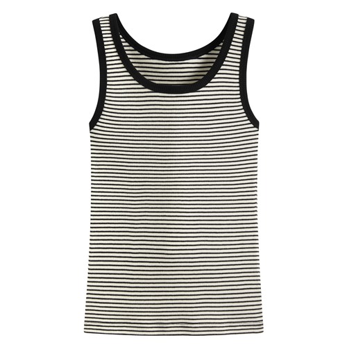 羅紋條紋背心-女