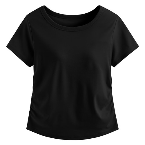 Bra輕柔抽皺短袖上衣-女