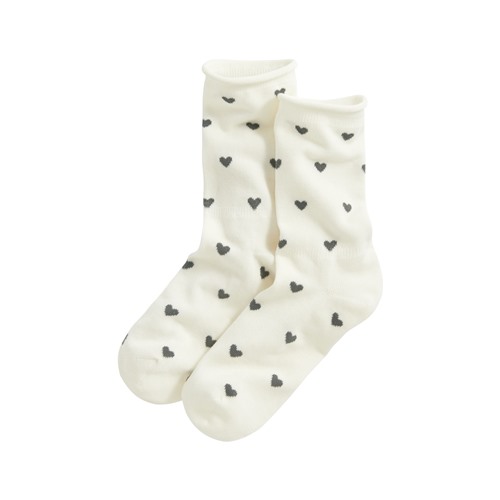 愛心捲邊襪-女