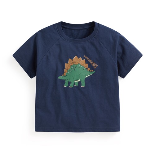 竹節棉寬鬆恐龍印花T恤-童