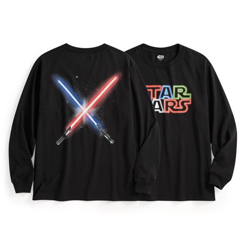 STAR WARS系列寬版長袖印花T恤-01-男
