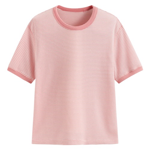 華夫格條紋短袖T恤-女