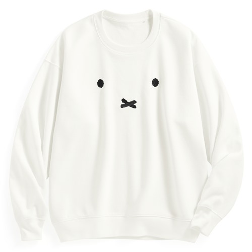 Miffy毛圈寬版電繡圓領衫-01-女