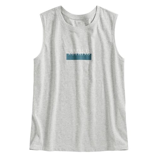 純棉文字印花背心-女