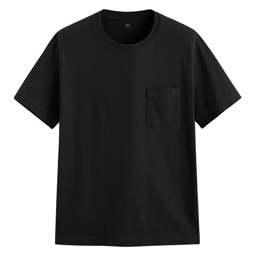 竹節棉口袋圓領T恤-男