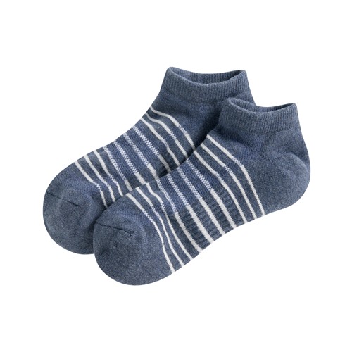 毛圈網眼條紋踝襪-男
