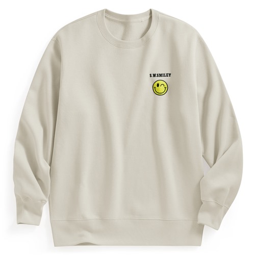 S.W.SMILEY®刷毛電繡圓領衫-05-男