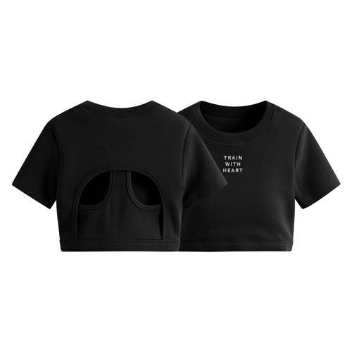 高度支撐電繡美背短版可拆式Bra上衣-女