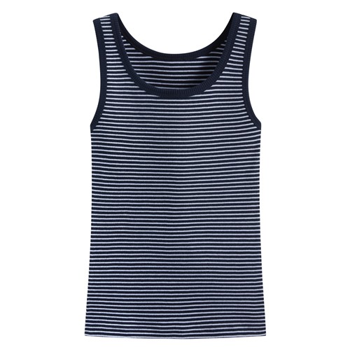 羅紋條紋背心-女