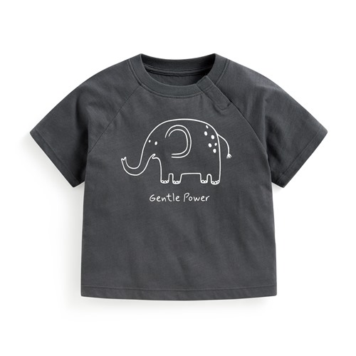 竹節棉寬鬆動物印花T恤-Baby