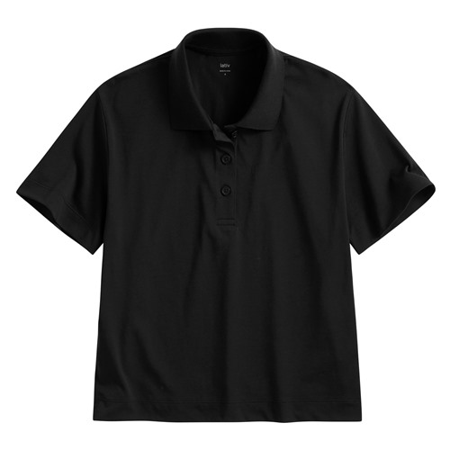 涼感棉質短版polo衫-女