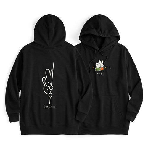 Miffy毛圈寬長版印花連帽衫-05-女
