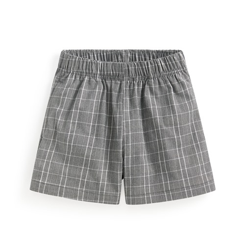 彈力格紋短褲-童