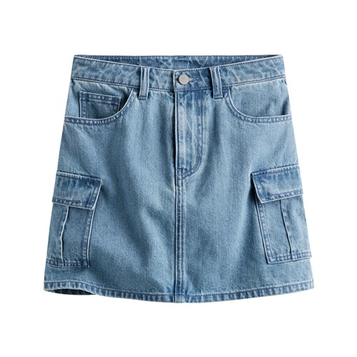 工裝牛仔連褲短裙-女