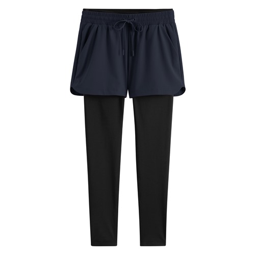 運動假兩件長褲-女