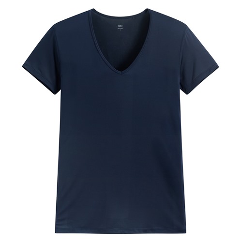 輕涼V領短袖T恤-男