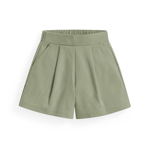 彈力打褶寬襬短褲-童