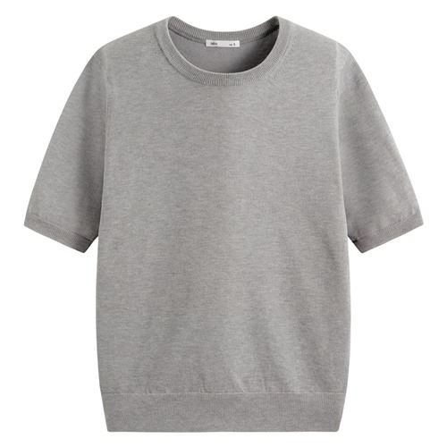 圓領五分袖針織衫-女