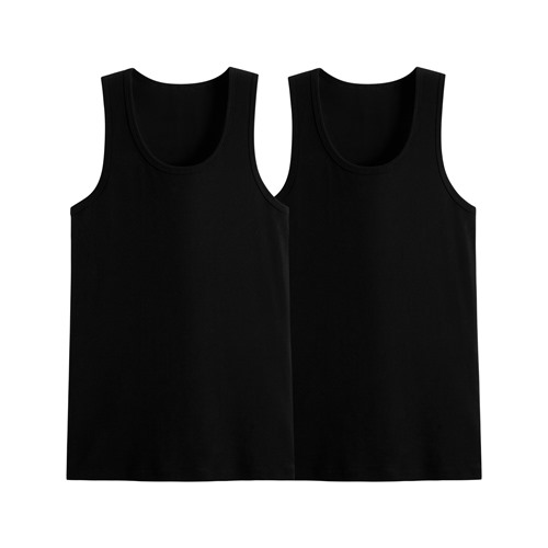 無側縫圓領背心(2入)-男