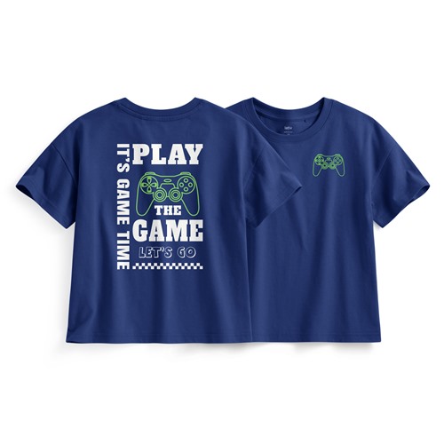 電玩寬版印花T恤-童