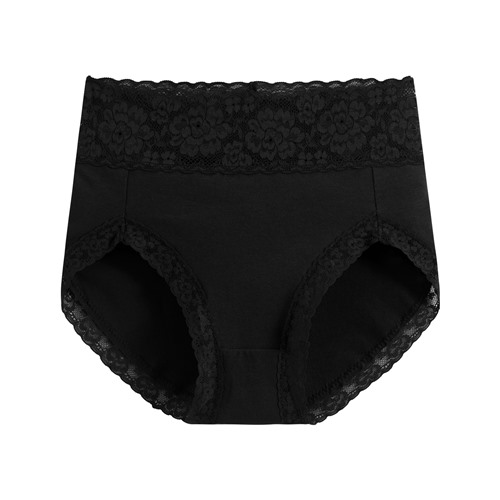 棉質蕾絲高腰內褲-女