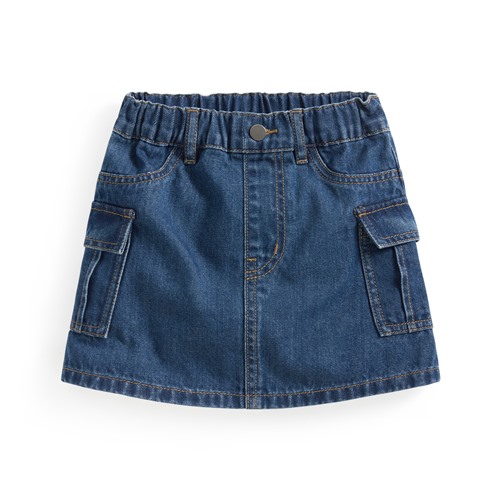 牛仔工裝連褲短裙-童