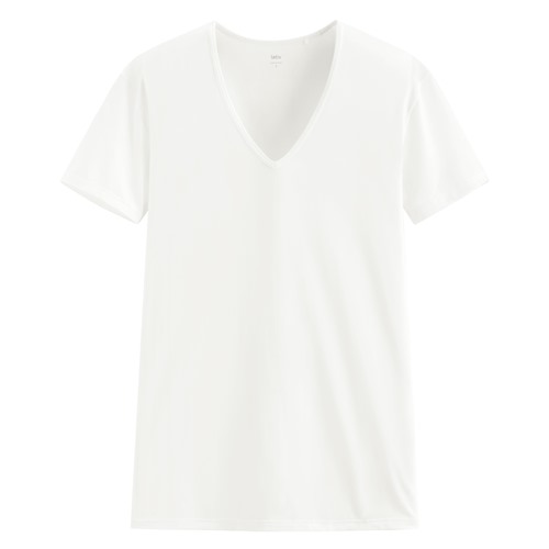 輕涼網眼V領短袖T恤-男