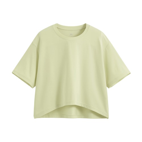 涼感寬短版上衣-女