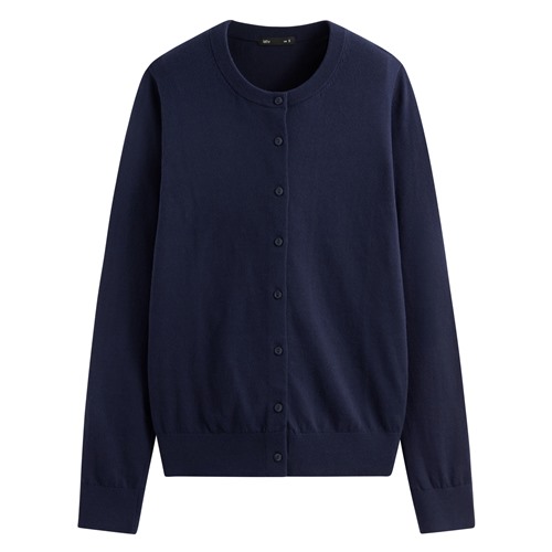 棉質圓領針織外套-女