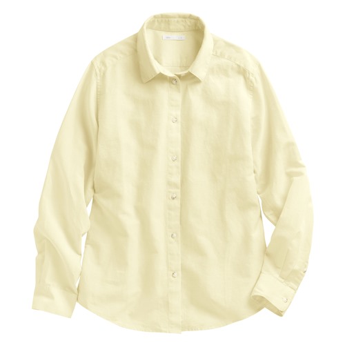 棉麻長袖襯衫-女