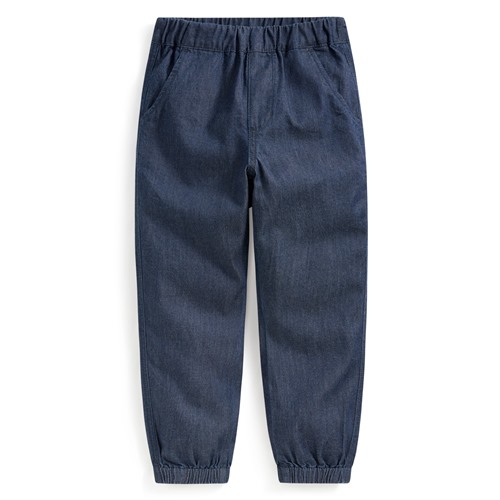 軟牛仔純棉九分束口褲-童