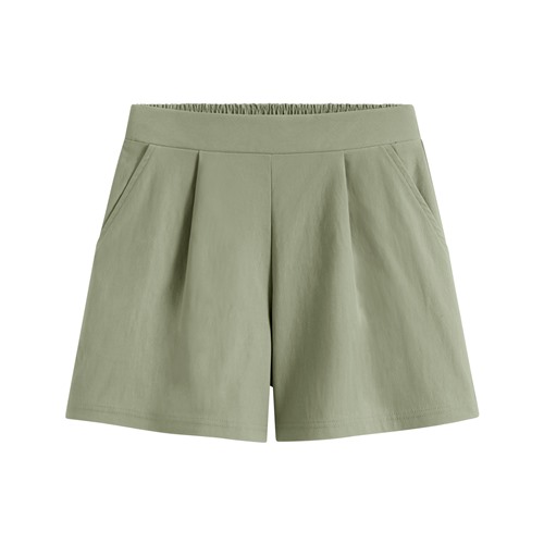 彈力打褶短褲-女