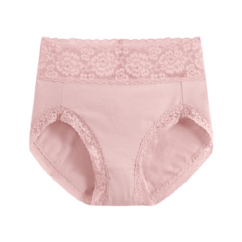 棉質蕾絲高腰內褲-女