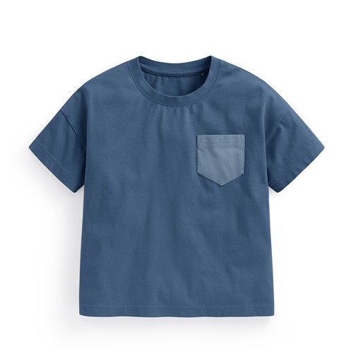 純棉寬版口袋T恤-童