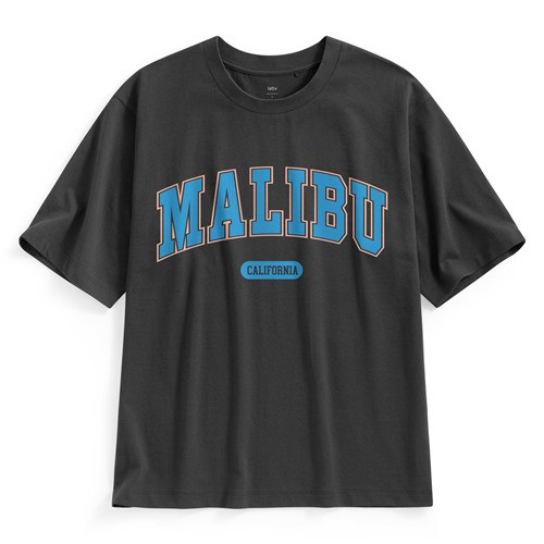 文字寬版印花T恤-01-男