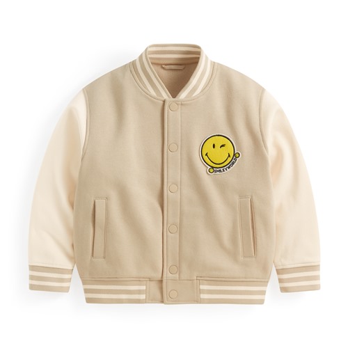SmileyWorld®刷毛貼布繡棒球外套-童